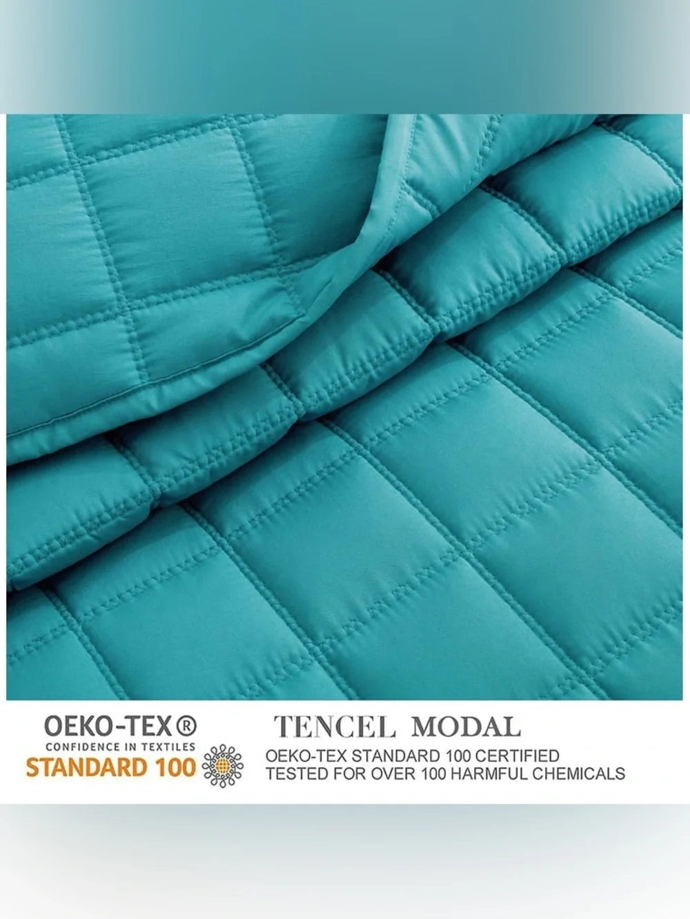 Teal Quilted king 3 piece quilt Set